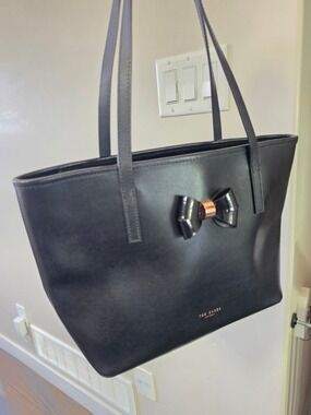 Ted Baker Black Tote Bag with Bow Accent